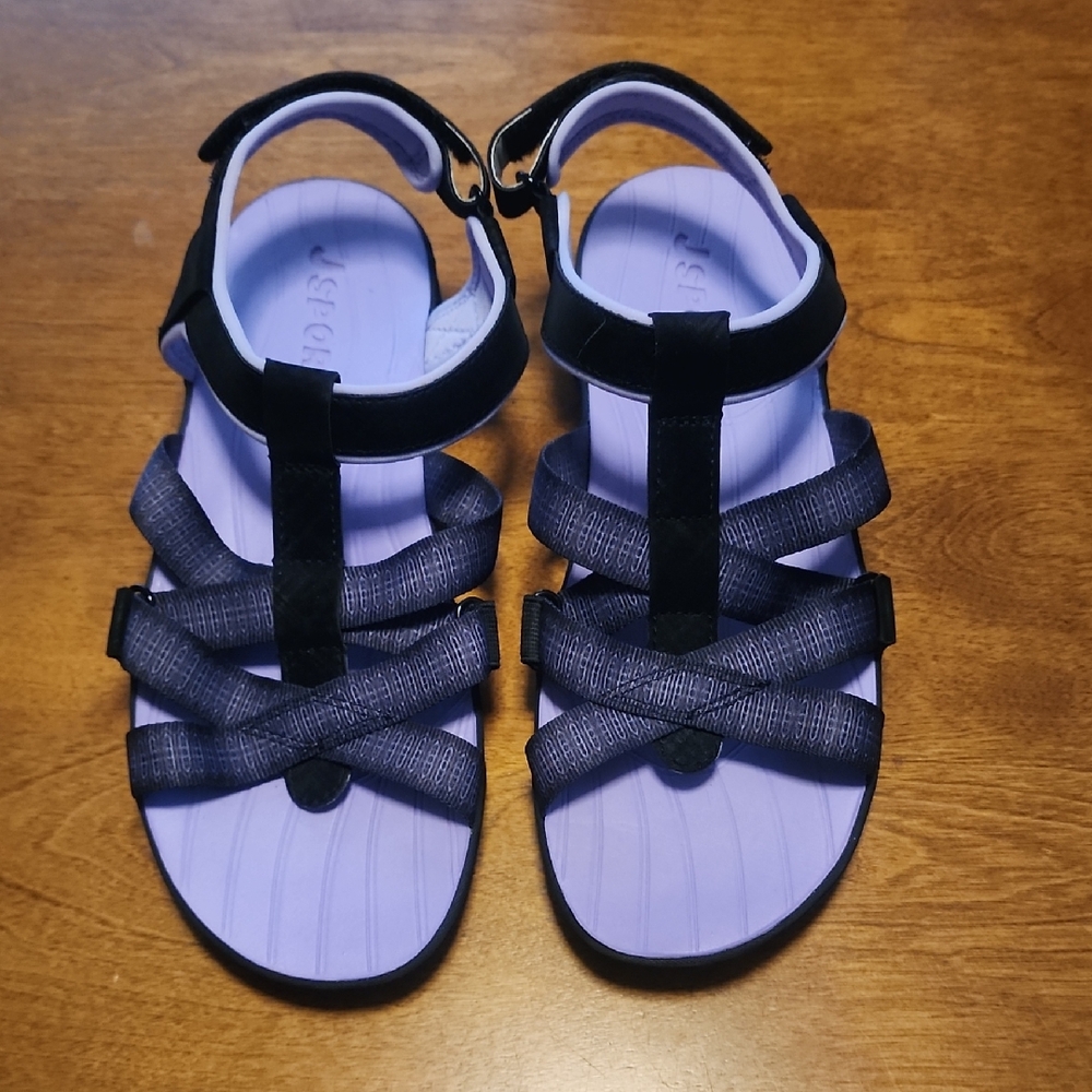 Black and Purple Sandals
